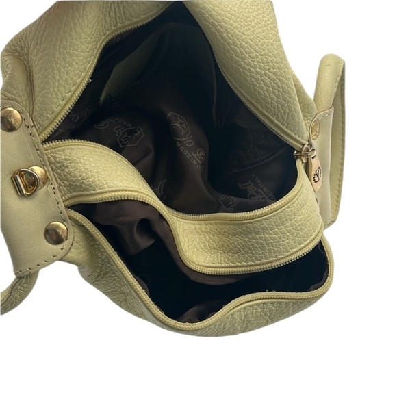 Vintage Valentina Yellow Leather Double Handle 4 Zip Handbag BLEMISH - Picture 8 of 8